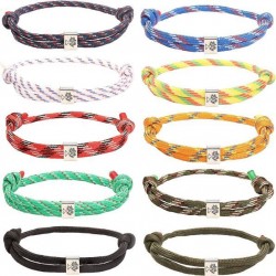 10 PCS Nautical Braided Bracelet For Men Women Unisex Surf Navy Rope Bracelets String Adjustable Tree Of Life Bracelets Set Colorful Handmade